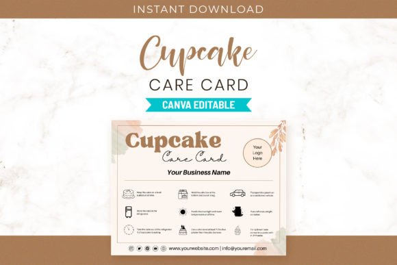 Download Cupcake Care Card Customizable Template - Customizable template Collection